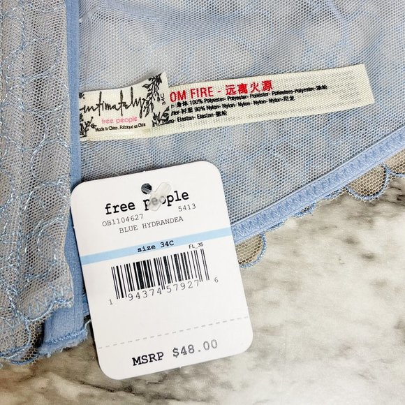 Free People Lucia Underwire Bra in Blue 34C, NEW WITH TAGS - Picture 8 of 13